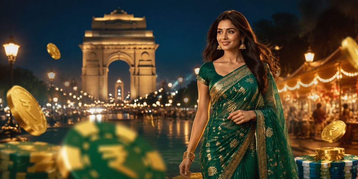 Delhi India Gate cricket betting scene in saree